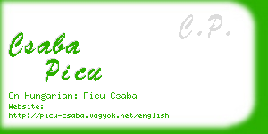 csaba picu business card